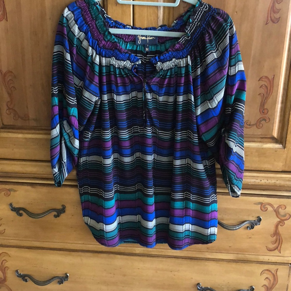 100% silk multicolor blouse